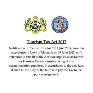 Announcement Implementation of Tourism Tax 2017 at Sarawak National Parks